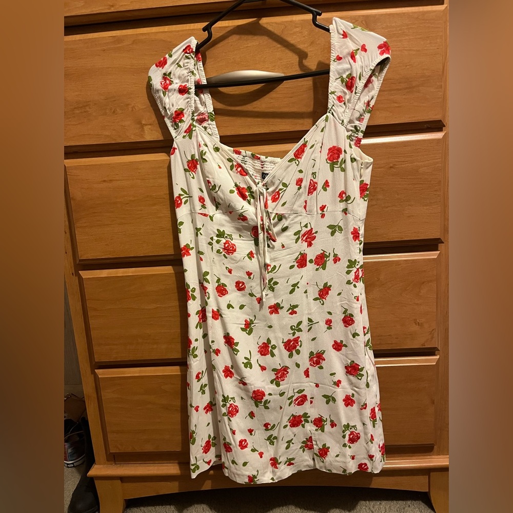Zara red floral mini dress
